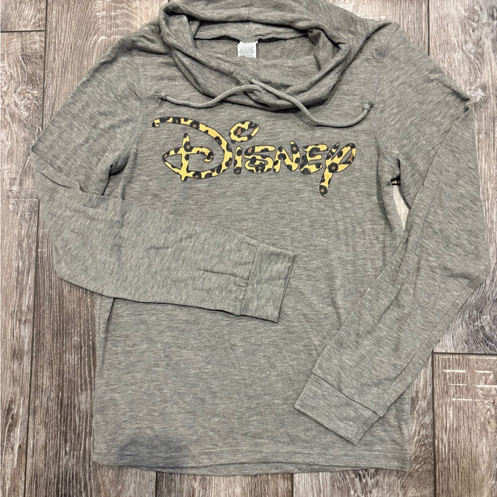 NWOT Disney/ Fifth Sun Junior’s Leopard Logo Cowl Neck Sweatshirt- Size XS / S
